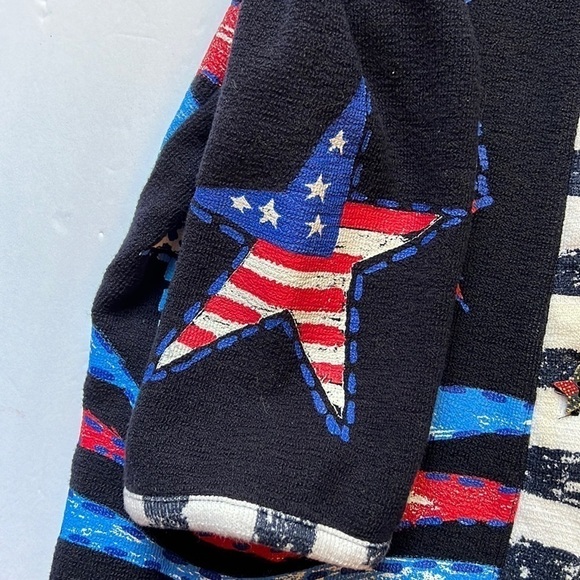 Onque Casuals wearable art Patriotic Sweater July 4th Size Medium - Picture 4 of 8